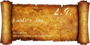 Ladár Ida névjegykártya